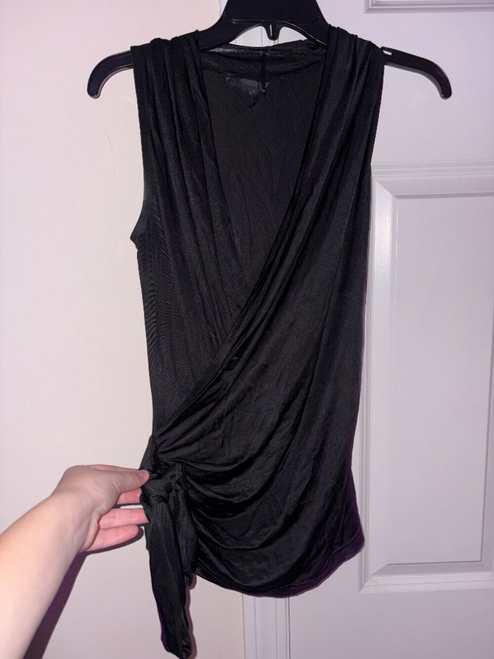 H&M top, solid black, women's size XS.